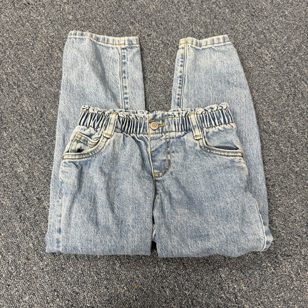 Cat & Jack Blue Denim Jeans Paperbag Waist Size 5T